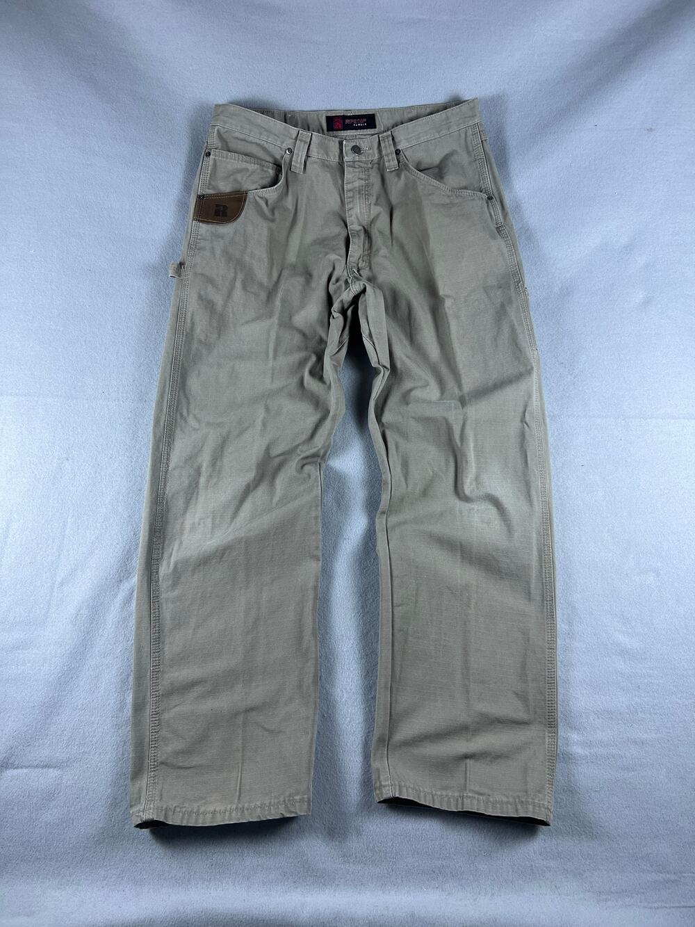 Wrangler Riggs Workwear Carpenter Jeans Mens 36x32 Khaki Ripstop Cargo Utility